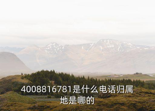 4008816781是什么電話歸屬地是哪的