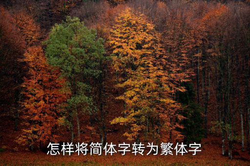 怎樣將簡體字轉為繁體字
