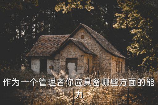 作為一個管理者你應具備哪些方面的能力