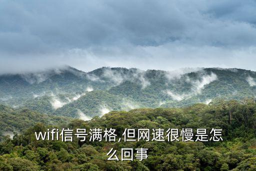  wifi信號滿格,但網速很慢是怎么回事