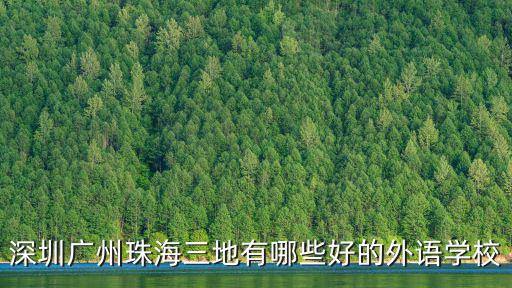 深圳廣州珠海三地有哪些好的外語學校