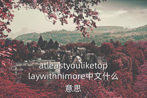 atleastyouliketoplaywithhimore中文什么意思