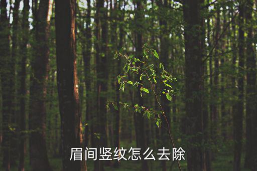 眉間豎紋怎么去除