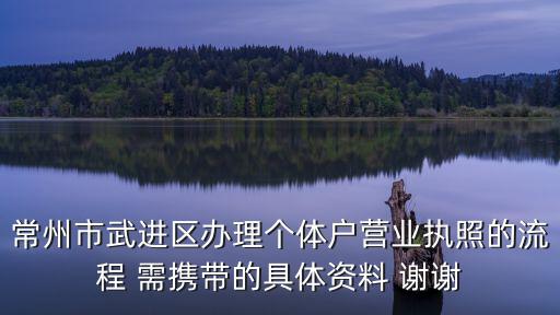 常州市代辦營業(yè)執(zhí)照，常州市武進(jìn)區(qū)辦理個(gè)體戶營業(yè)執(zhí)照的流程 需攜帶的具體資料 謝謝