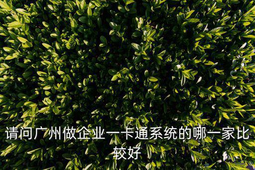 請(qǐng)問廣州做企業(yè)一卡通系統(tǒng)的哪一家比較好