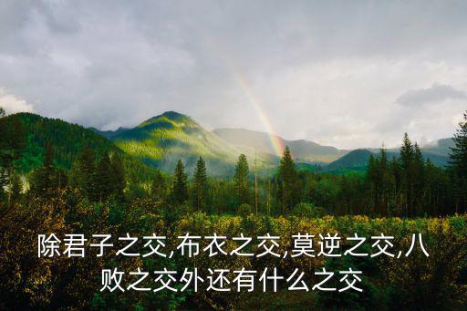 除君子之交,布衣之交,莫逆之交,八敗之交外還有什么之交