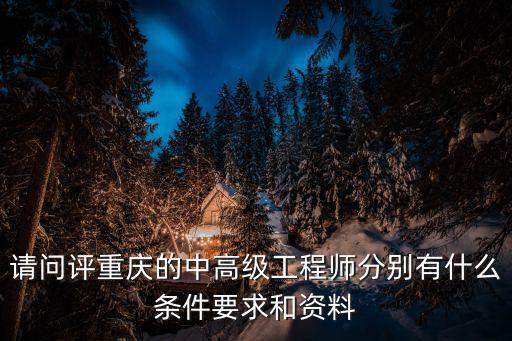 請問評重慶的中高級工程師分別有什么條件要求和資料