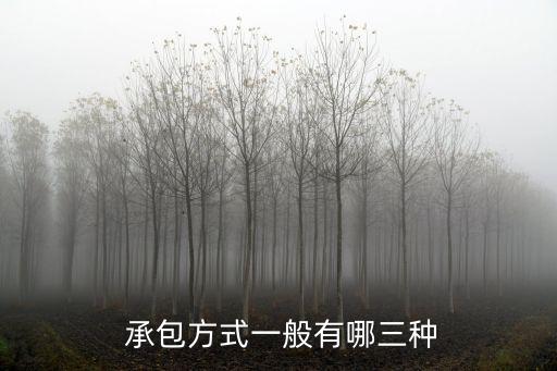  承包方式一般有哪三種