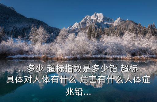 ...多少 超標指數是多少鉛 超標具體對人體有什么 危害有什么人體癥兆鉛...
