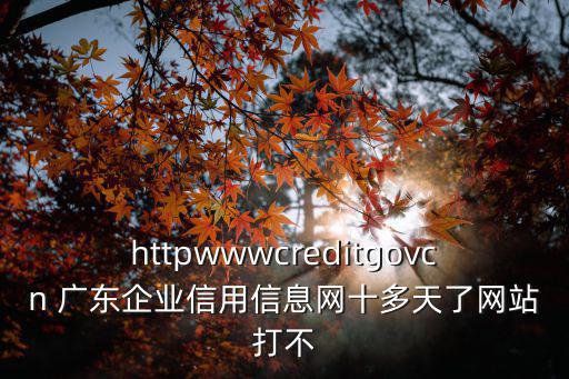 httpwwwcreditgovcn 廣東企業信用信息網十多天了網站打不