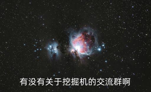 有沒有關于挖掘機的交流群啊