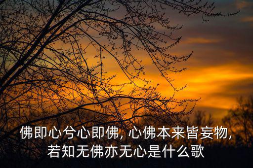 佛即心兮心即佛, 心佛本來皆妄物,若知無佛亦無心是什么歌