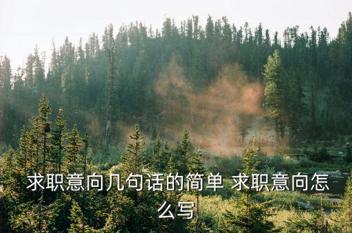  求職意向幾句話的簡(jiǎn)單 求職意向怎么寫