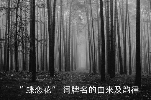 “ 蝶戀花” 詞牌名的由來及韻律