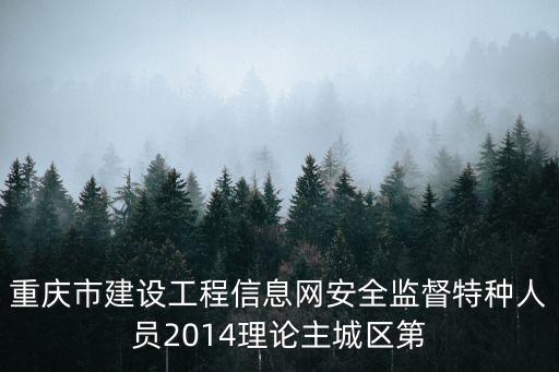 重慶市建設工程信息網安全監督特種人員2014理論主城區第