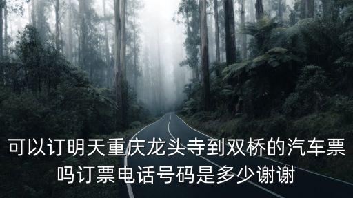 可以訂明天重慶龍頭寺到雙橋的汽車票嗎訂票電話號(hào)碼是多少謝謝
