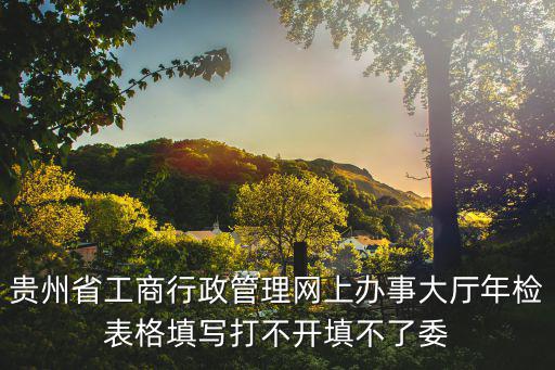 貴州省工商行政管理網(wǎng)上辦事大廳年檢表格填寫打不開填不了委