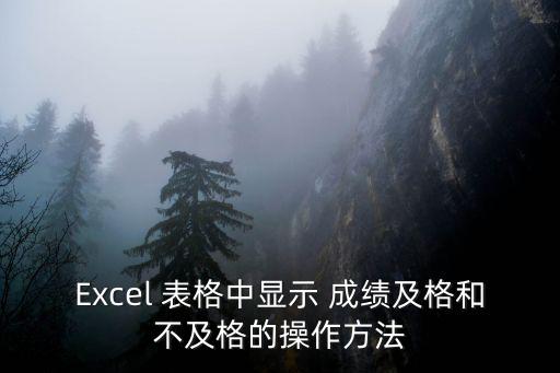 Excel 表格中顯示 成績及格和不及格的操作方法