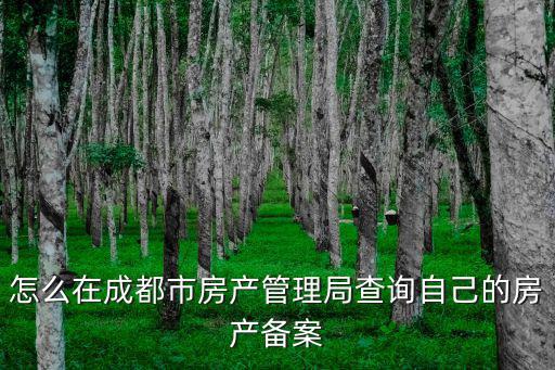 怎么在成都市房產管理局查詢自己的房產備案