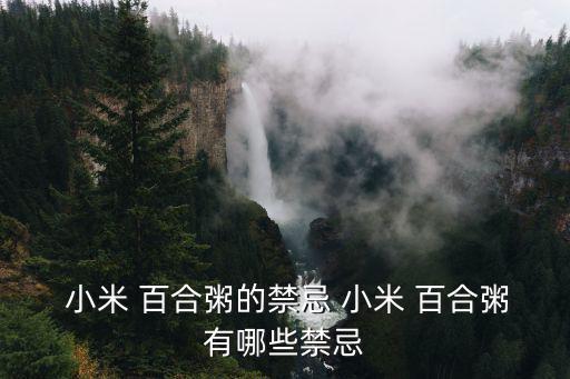  小米 百合粥的禁忌 小米 百合粥有哪些禁忌