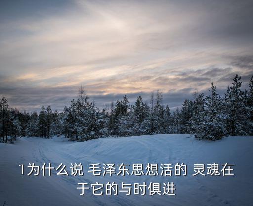 1為什么說 毛澤東思想活的 靈魂在于它的與時俱進
