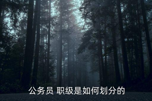  公務員 職級是如何劃分的