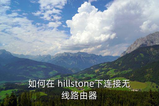 如何在 hillstone下連接無線路由器