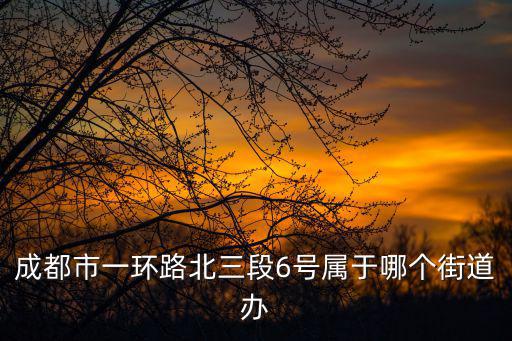 成都市一環路北三段6號屬于哪個街道辦