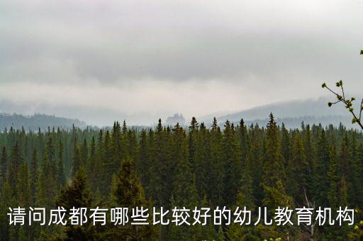 請問成都有哪些比較好的幼兒教育機構