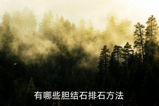有哪些膽結石排石方法