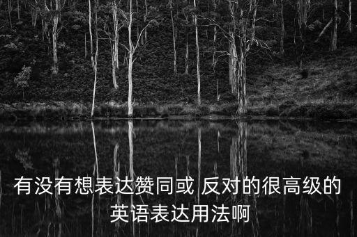 有沒有想表達贊同或 反對的很高級的 英語表達用法啊