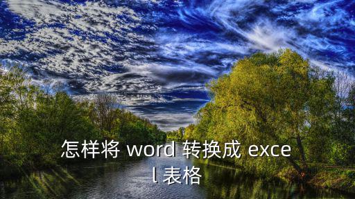怎樣將 word 轉(zhuǎn)換成 excel 表格