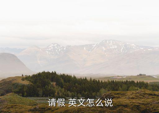  請(qǐng)假 英文怎么說