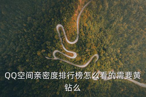 QQ空間親密度排行榜怎么看的需要黃鉆么