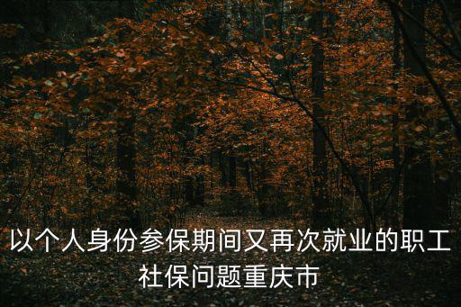 以個人身份參保期間又再次就業(yè)的職工社保問題重慶市