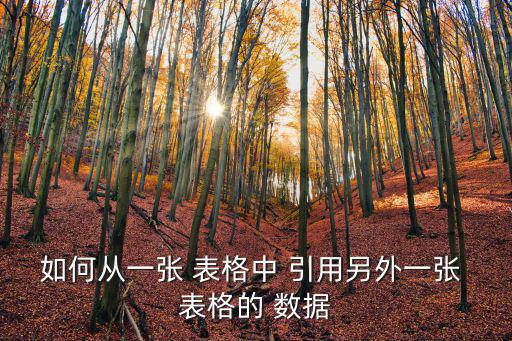 如何從一張 表格中 引用另外一張 表格的 數據