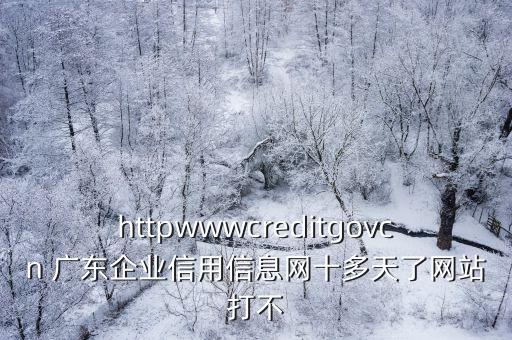 httpwwwcreditgovcn 廣東企業信用信息網十多天了網站打不