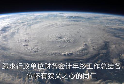 跪求行政單位財務會計年終工作總結各位懷有狹義之心的同仁