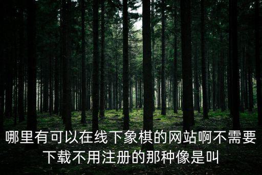哪里有可以在線下象棋的網(wǎng)站啊不需要下載不用注冊的那種像是叫