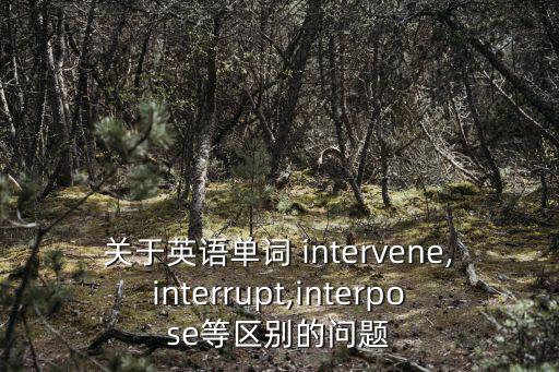 關于英語單詞 intervene,interrupt,interpose等區別的問題
