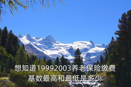 想知道19992003養老保險繳費基數最高和最低是多少