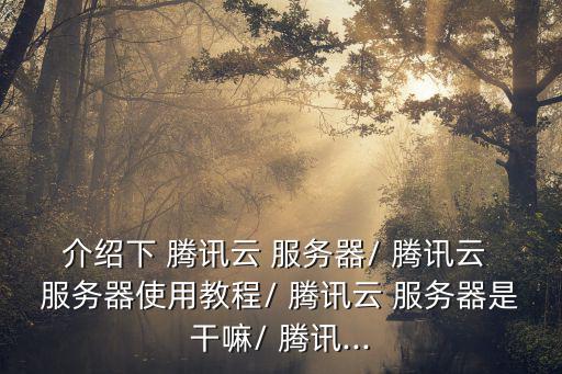 介紹下 騰訊云 服務器/ 騰訊云 服務器使用教程/ 騰訊云 服務器是干嘛/ 騰訊...