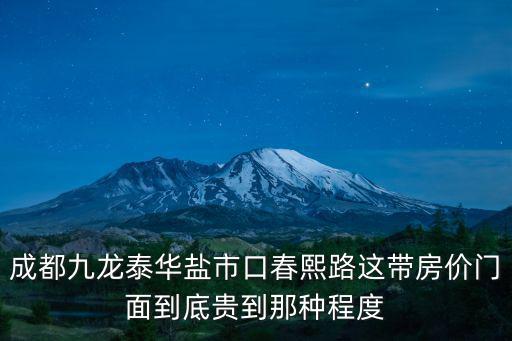 成都九龍泰華鹽市口春熙路這帶房價門面到底貴到那種程度