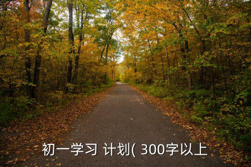 初一學習 計劃( 300字以上