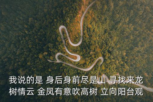 我說的是 身后身前盡是山 尋找來龍樹情云 金鳳有意吹高樹 立向陽臺觀