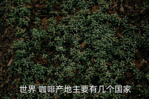  世界 咖啡產地主要有幾個國家
