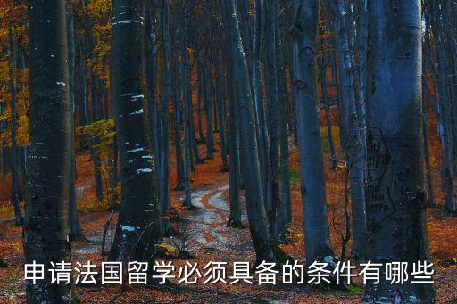 申請法國留學必須具備的條件有哪些