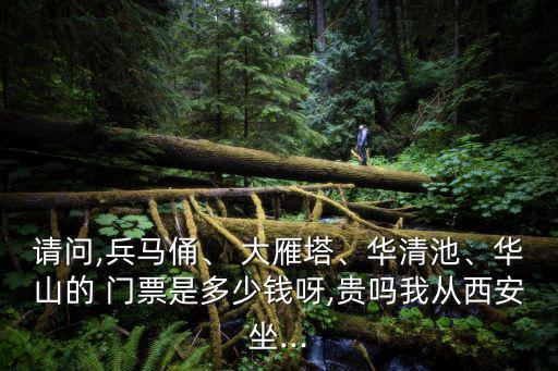 請問,兵馬俑、 大雁塔、華清池、華山的 門票是多少錢呀,貴嗎我從西安坐...