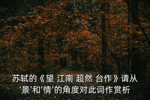 望江南超然臺作,蘇轍修復河北舊臺題寫超然臺灣蘇軾所建