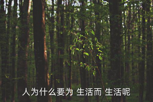 人為什么要為 生活而 生活呢